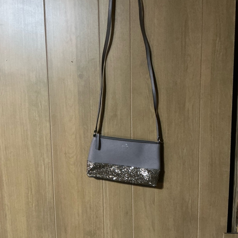 Kate Spade Greta Court Ramey City Scape Grey Glitter Crossbody Bag  NWOT